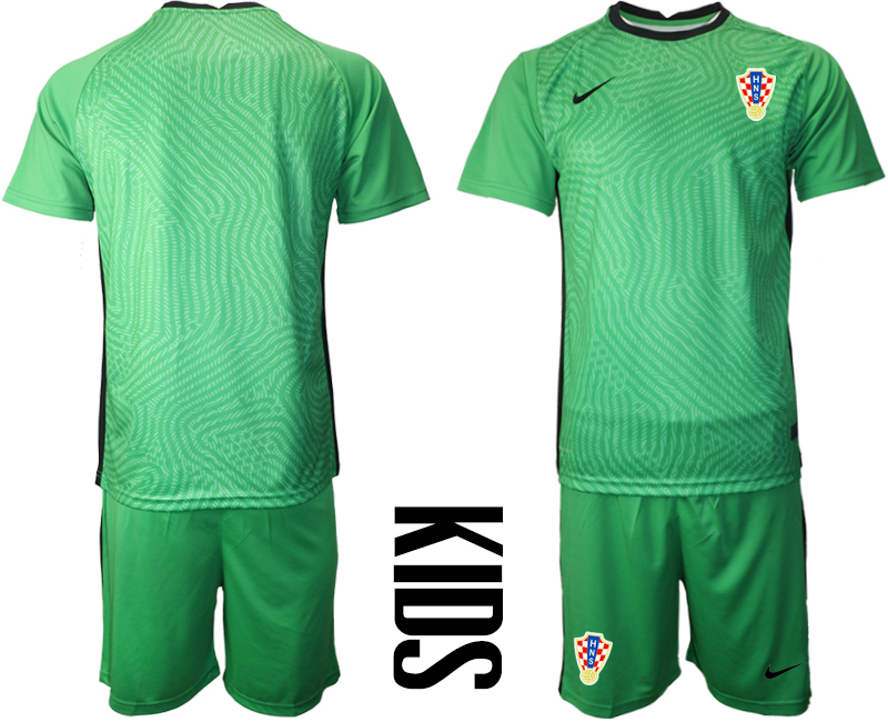 Youth 2021 European Cup Croatia green goalkeeper Soccer Jersey